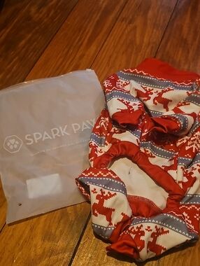 Spark Paw Red Reindeer Holiday Dog Onesie
